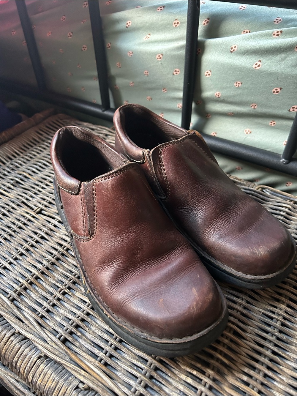 Men's Lands’ End Brown Leather Slip-On Casual Shoes
